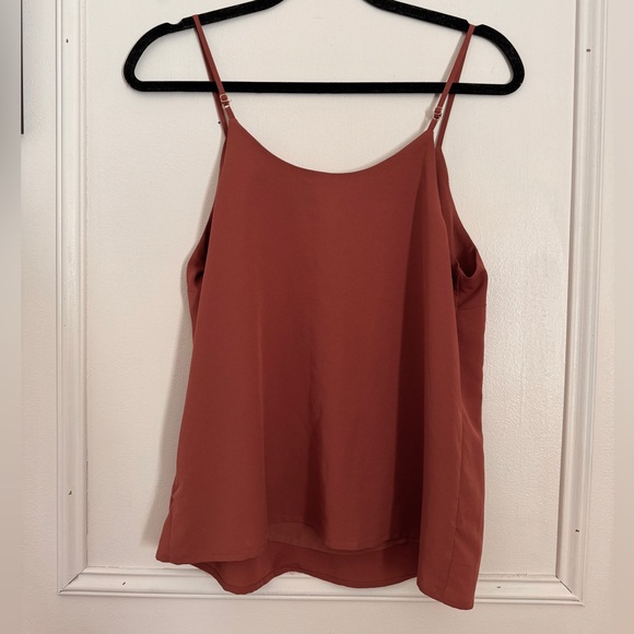 A NEW DAY burnt orange minimalist chic tank 90s summer size small Parisian - Picture 2 of 3